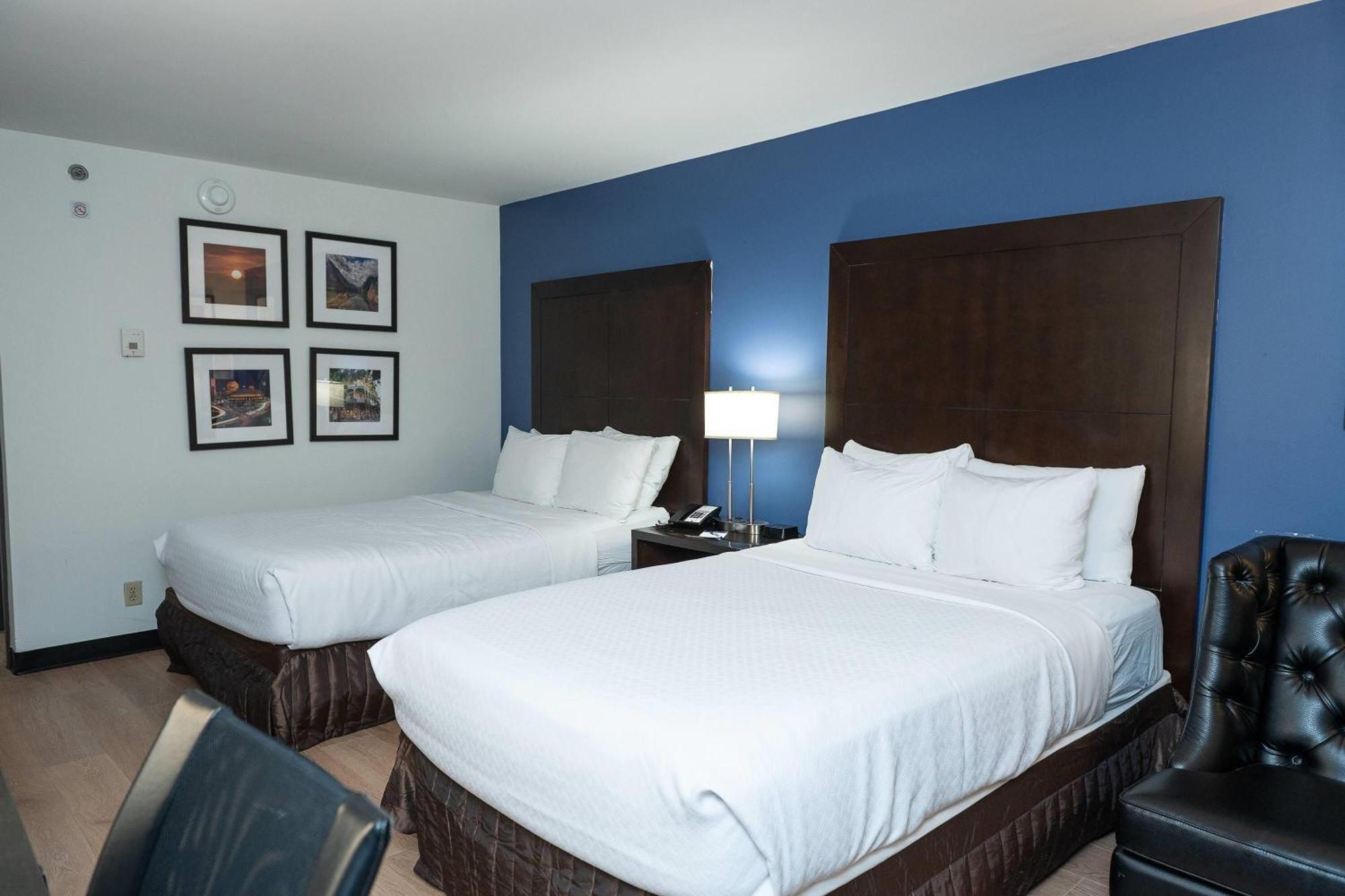 Double Room with Two Double Beds and Roll-in Shower - Mobility Access/Non-Smoking